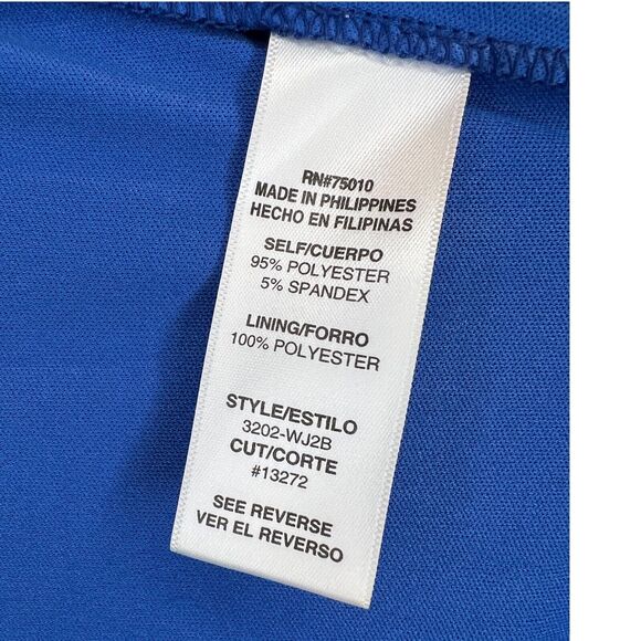 City Vibe Blue Shimmer Glitter Lace High Slit Evening Gown Size 3 Rhinestones - Picture 7 of 8